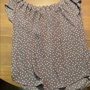 Polka dot blouse with tie back
